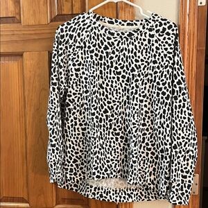 Lou & Grey Black and White Spotted Crew Neck Sweater